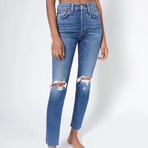 RE/DONE Comfort Stretch Ankle Crop in Dusk Destroy